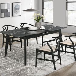 New Dining Table Set Black 5 PCs