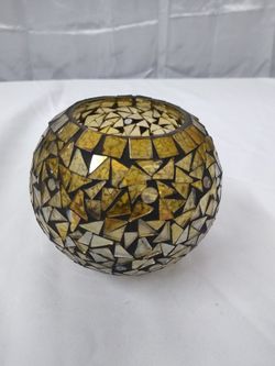 Geo Metric Art Glass Tee lite /Votive Candle Holder