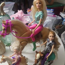 Barbie Y Hermanas Con Caballos 