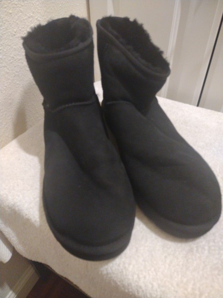 UGG Classic Mini Black Water Resistant Suede Boots Size 15 Men