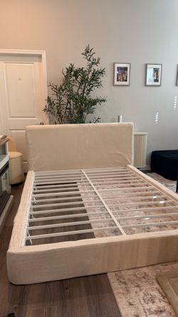Queen upholstered cloud bed frame