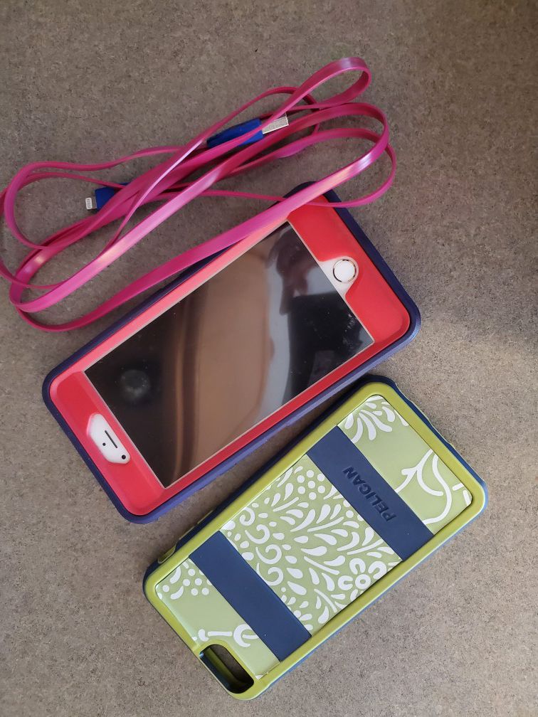 AT&T iPhone 6+ with otterbox, pelican case and 6' cord