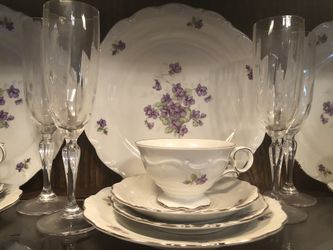Platinum rimmed Bavarian China from Germany