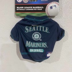 SEATTLE MARINERS DOG CAT BASEBALL JERSEY Size XS