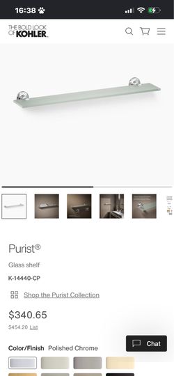 Open box Kohler Purist Wall Glass Shelf