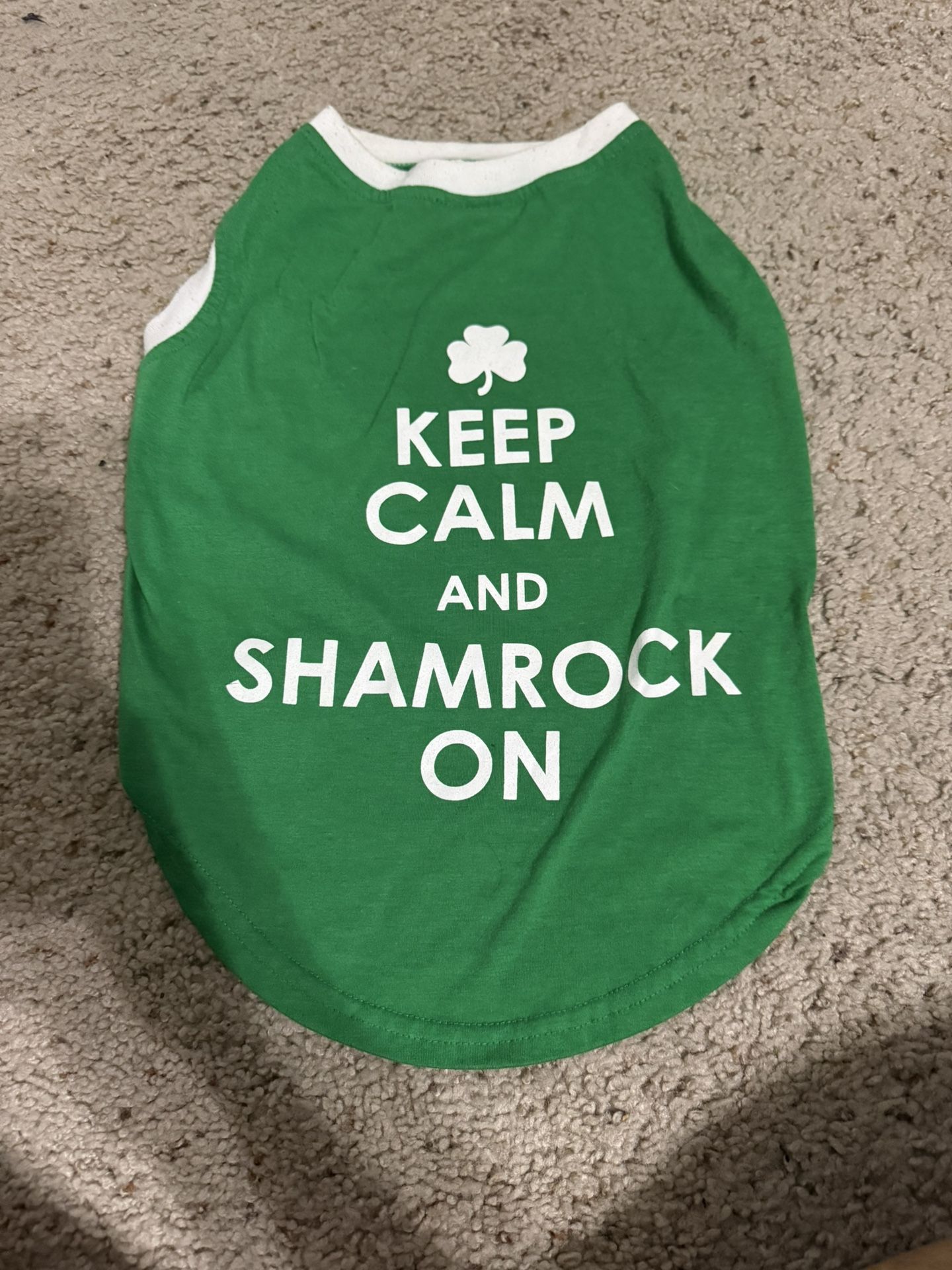 Top Paw Green Shamrock Dog Tee large 