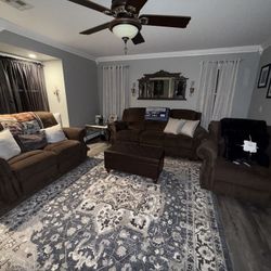 Reclining Couches Sofa Loveseat and Single Recliner