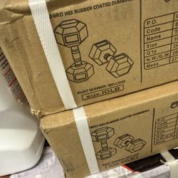 New Hex Rubber 10 Pound Dumbbells 10lbs