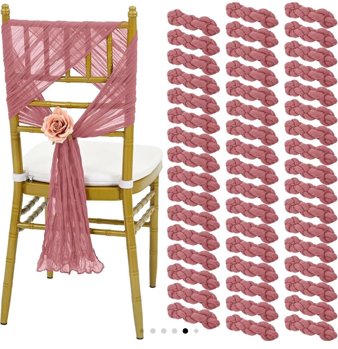 120 Dusty Rose Chair Bows