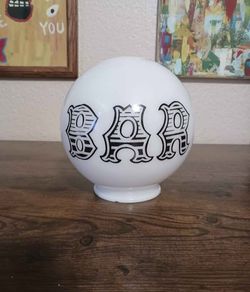 Vintage milk glass lamp globe