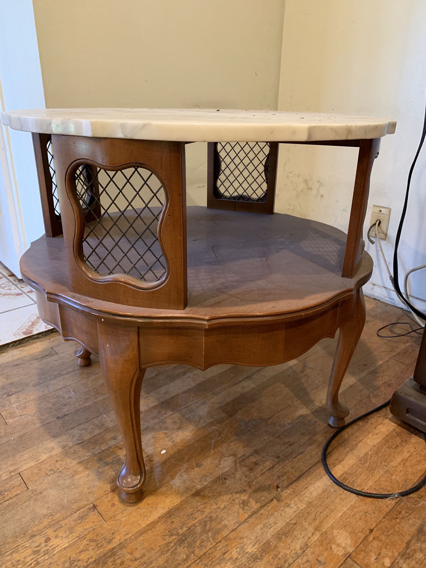 Antique marble end table