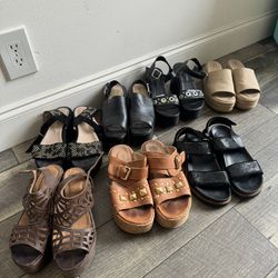 I am selling 7 pairs of women's sandals, some new, some used. In excellent condition, they are sold all together. (they are all number 37)