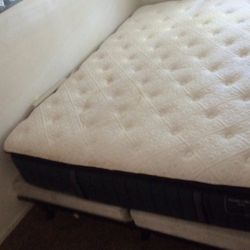King size bed with frame moving very soon don't need it. Brand is Stearns & Foster Estate