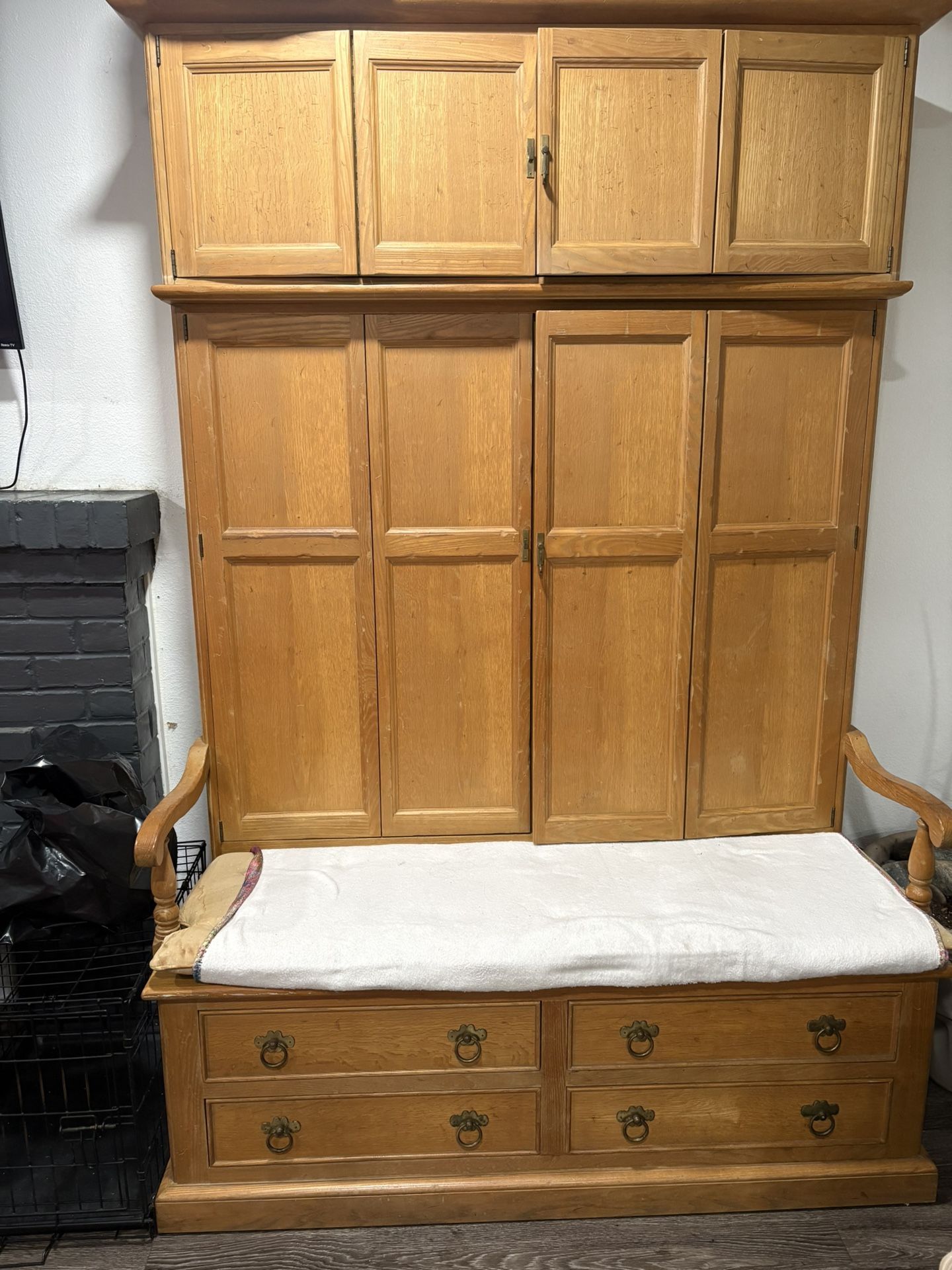 Solid Wood Tree Hall With bench 