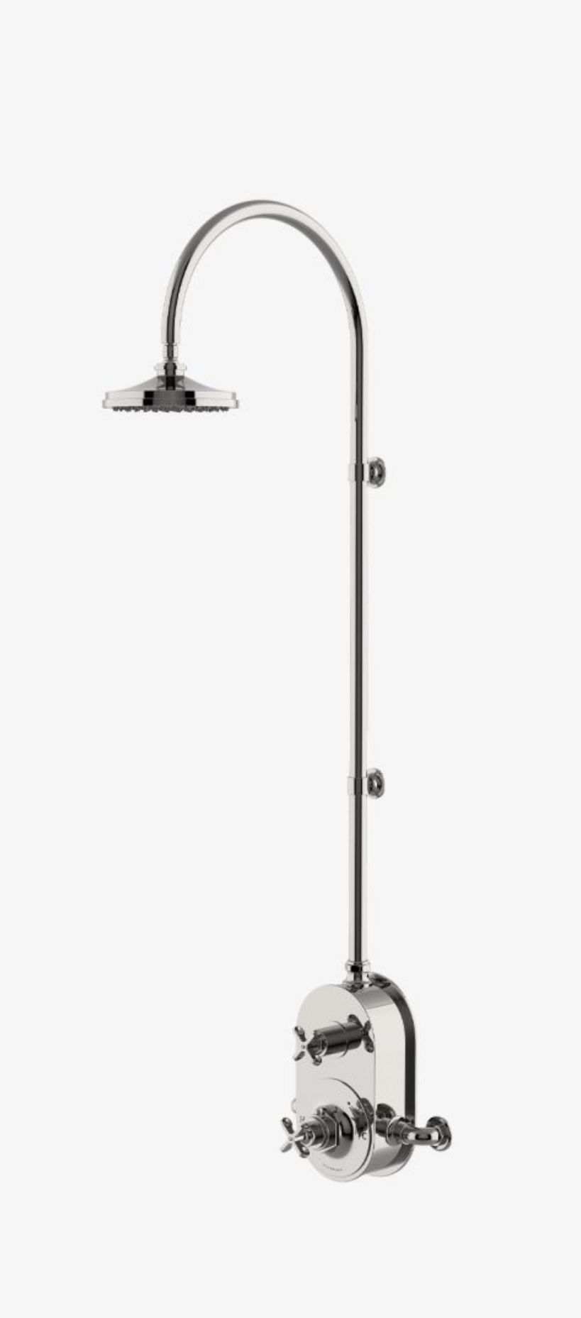 Exposed Thermostatic Shower System with 8" Shower Head and Metal Cross Handle