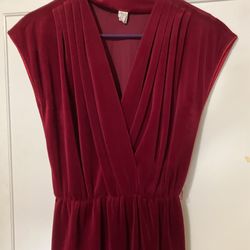 Christmas Beautiful Red Velvety Dress