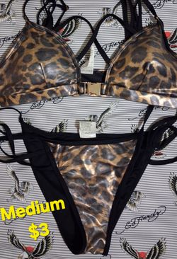 Leopard Print Bikini Set Size Medium..And more
