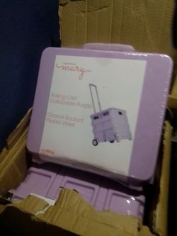 Everything Mary Collapsible Rolling Cart Purple