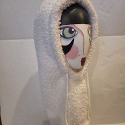 Fleece Material Fabric Hood Hoodie Hat Winter White Women's