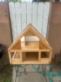 Just add love; Solid Wood ‘Plan Toys’ Unfinished Doll House: (stand not included)