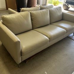 Gray Leather Couch Set
