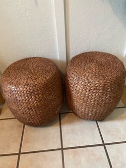 Wicker ottomans