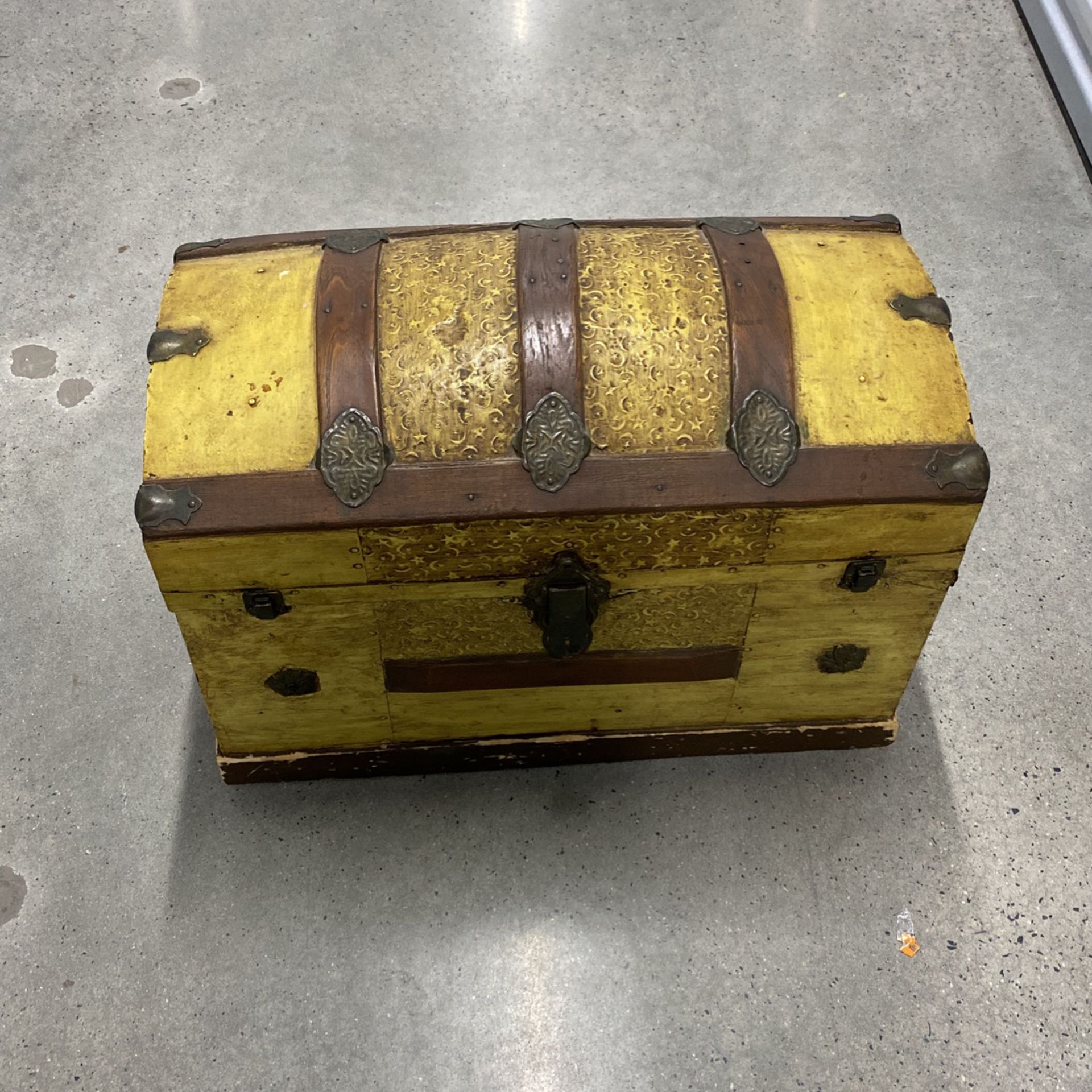 Antique Newspaper Lined Trunk