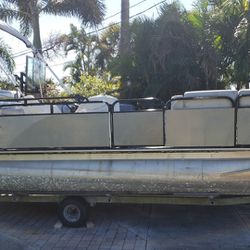 2002 20ft Sylvan Pontoon Boat 2010 Tihatsu 70hp No Trailer But Transport Available 