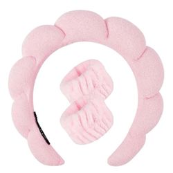 Hairband For Spa Or Face Washing + Wrist Towel - 3pcs
