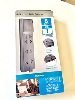  Belkin 8-Outlet Surge Protector – 12ft Cord – NEW in Box