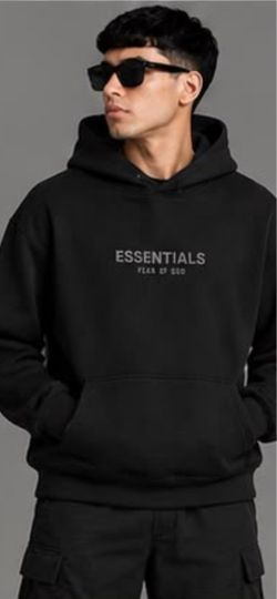 Fear of God Essentials Black Pullover Hoodie