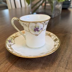  Vintage Floral Teacup and Saucer Set
