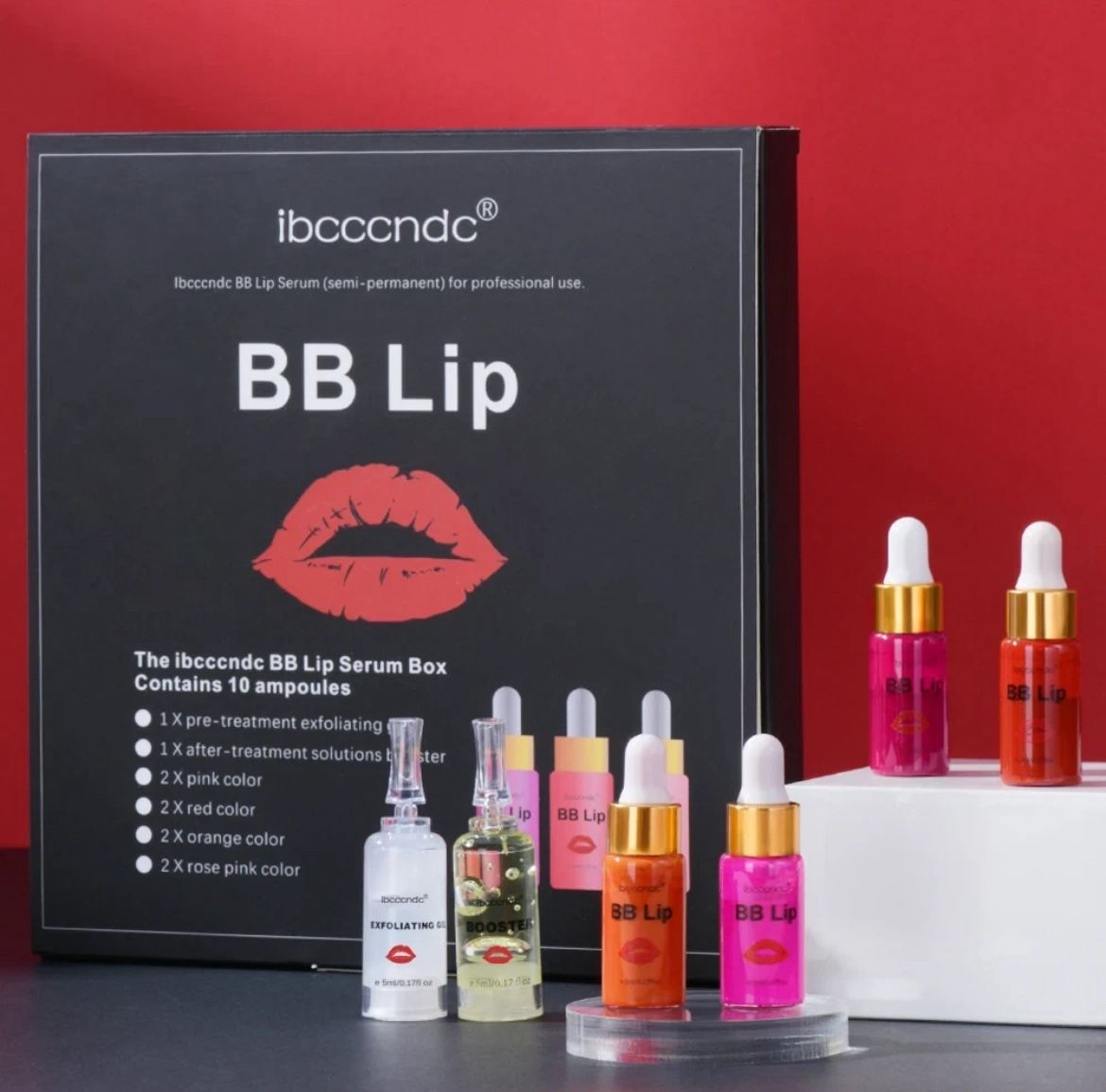 BB Lips Ampoule Serum Starter Set Semi-Permanent Lip Color Tinted Pigments