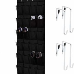 Home Genie Over the Door Hanging Shoe Organizer 1 Pack 24 Breathable Mesh Pocket