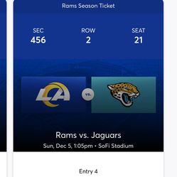 Rams Vs Jaguars 2 Tickets $85 Each