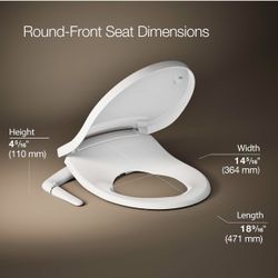 Kohler PureWash M250 Manual Round Bidet Toilet Seat - White