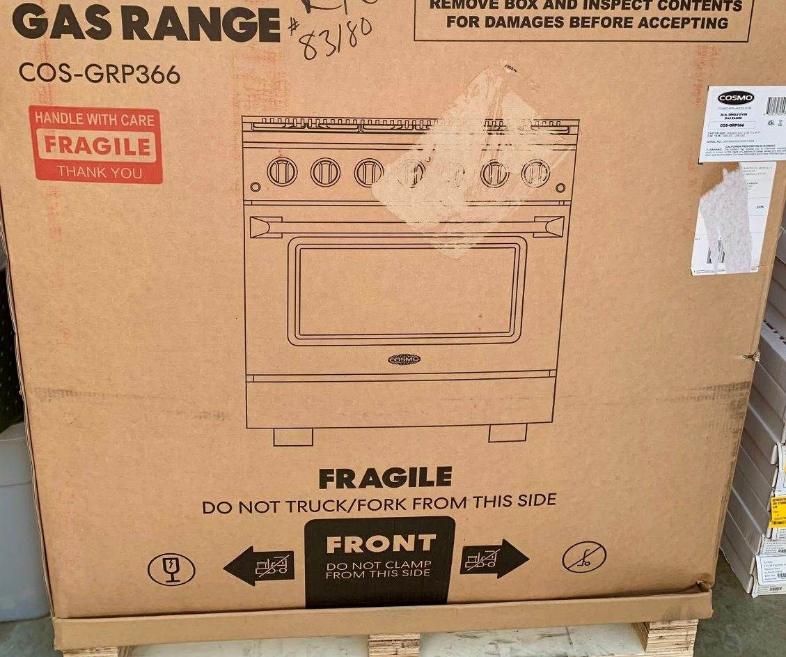 New COSMO 36-in 6 Burners 4.5-cu ft Convection Oven Freestanding Natural Gas Range (Stainless Steel)
