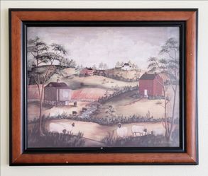 Barbara Jeffords Gazing Off Lithograph 23x19 Framed Rural Americana Landscape