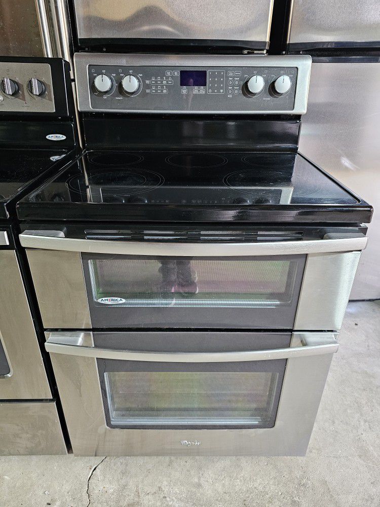Whirlpool Double Oven Glass Stove 