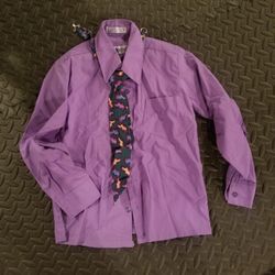 Boy's Dress Shirt With Tie Sz 6x-7