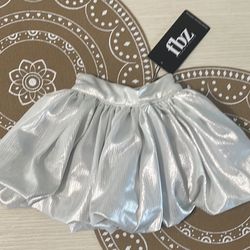 Flowers by Zoe toddler shiny silver skirt 