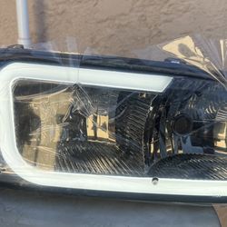 00-06 GMC Yukon Smoke Amber LED Strip Headlights Parking Lights