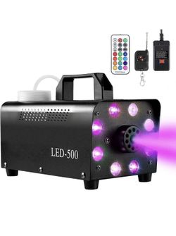 500W LED Smoke Fog Machine RGB Color Stage Fogger Effect Halloween Disco Club US