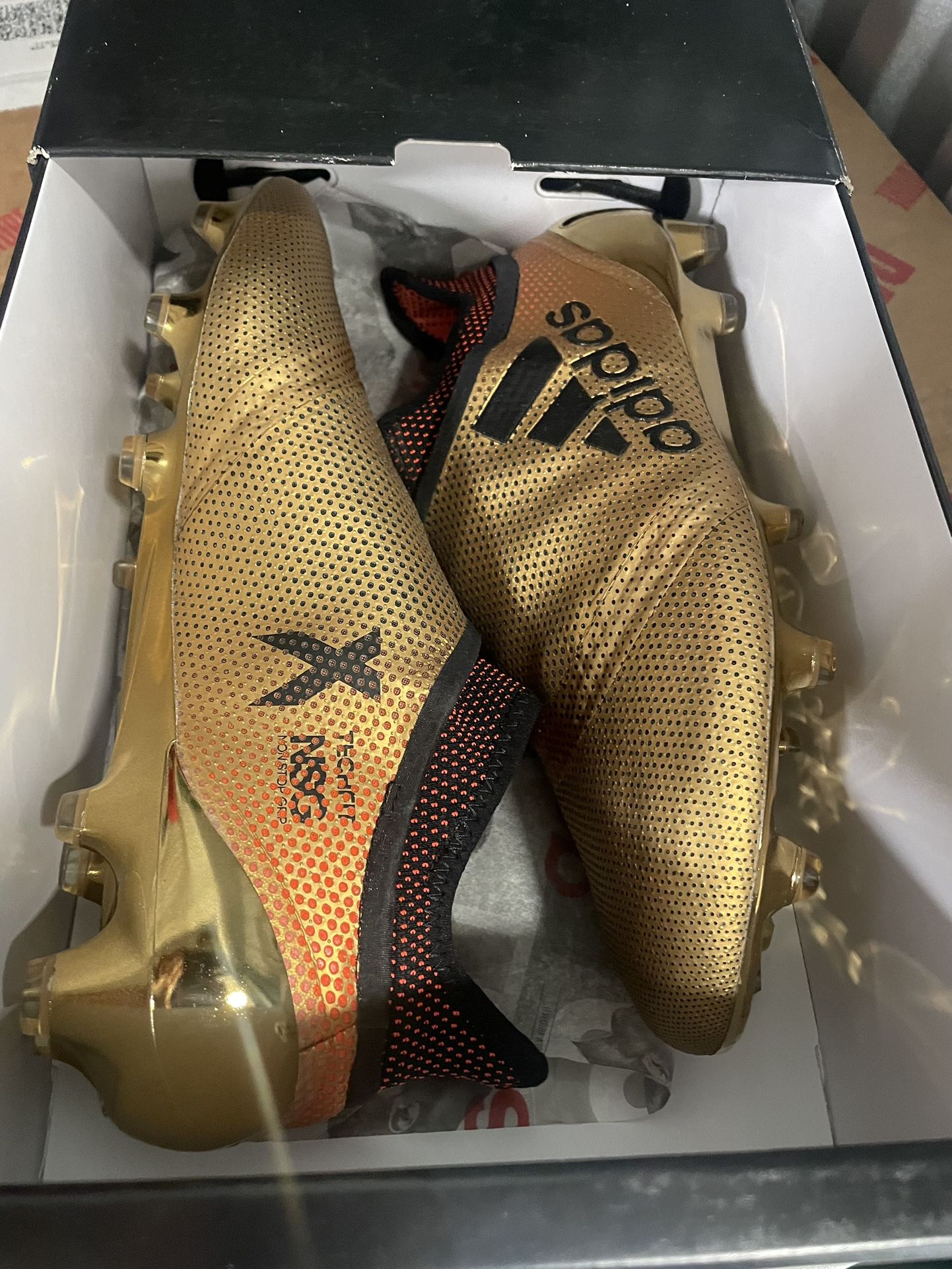 Adidas X 17+ FG Speed Boots Soccer Cleats Football Gold Rare Men's