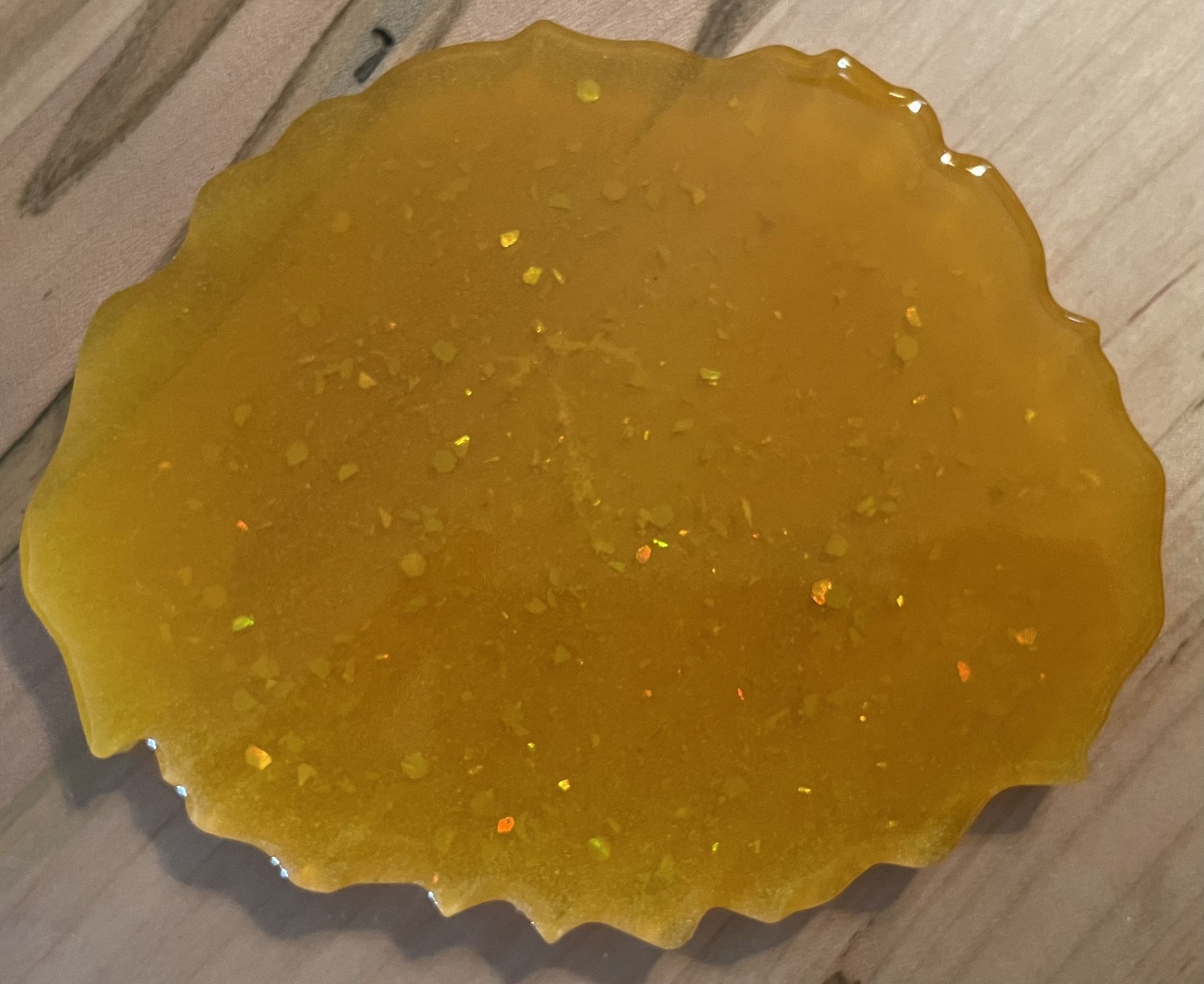 5”-wide, 4”-tall Honey-colored Geode