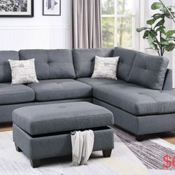 3 Pc Sectional Set With Ottoman