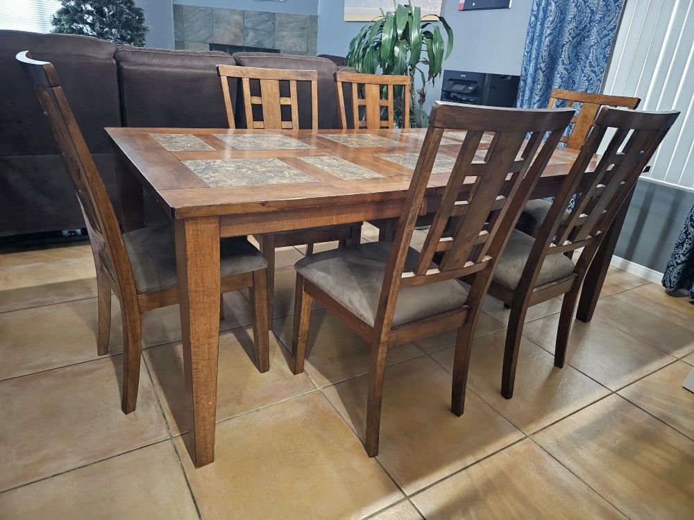 6 Person Kitchen Table With Add A Leaf And Chairs