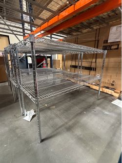 Uline wire shelving unit.