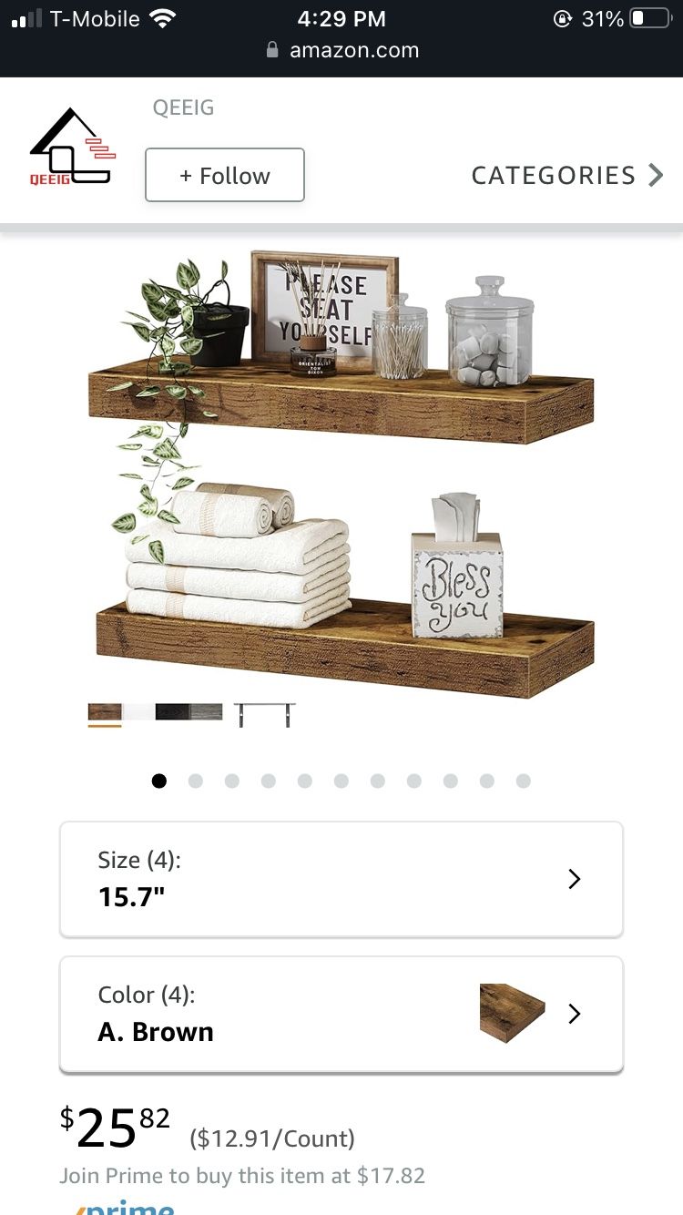 2 Wood Shelves