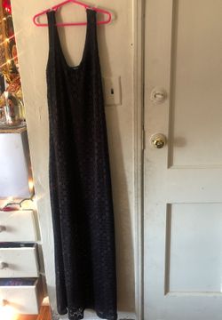 Black long lace dress